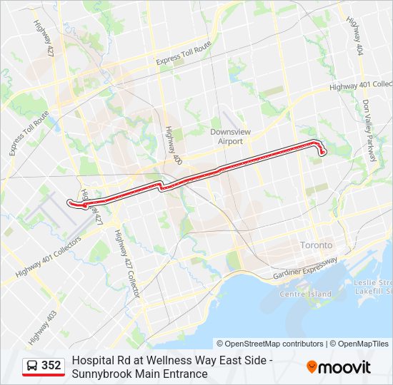 352 bus Line Map