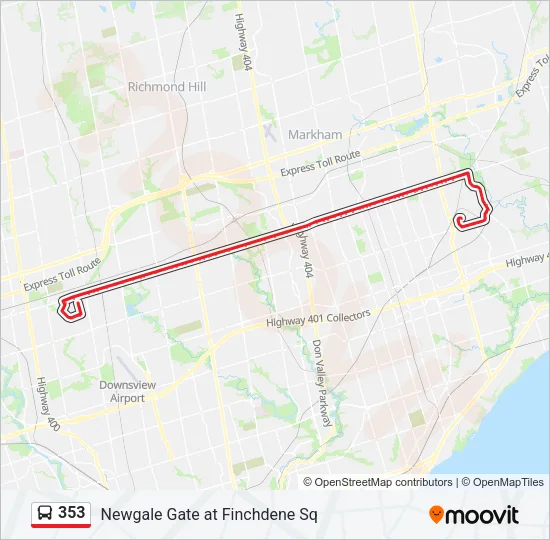 353 Bus Line Map