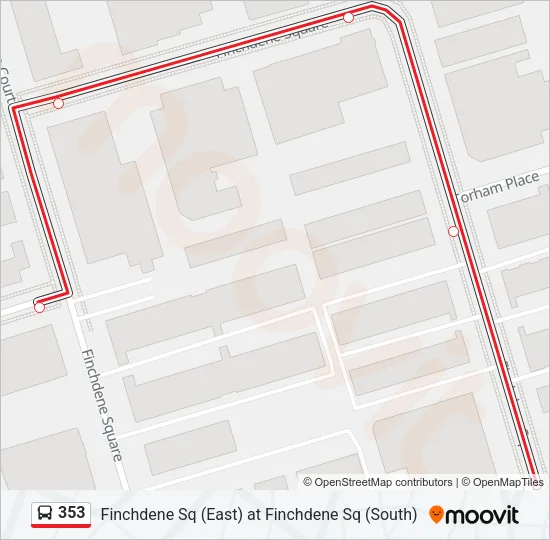353 Bus Line Map