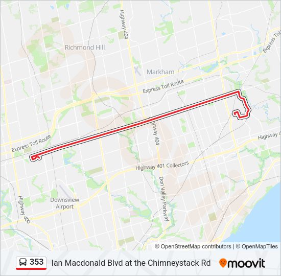 353 Bus Line Map