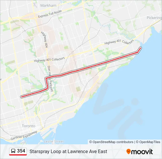 354 Bus Line Map
