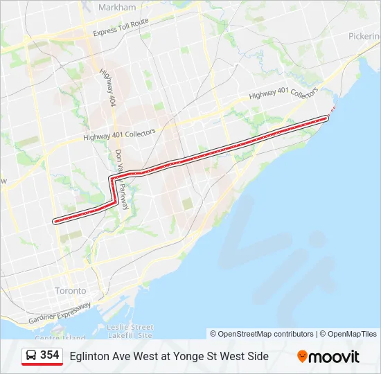 354 Bus Line Map