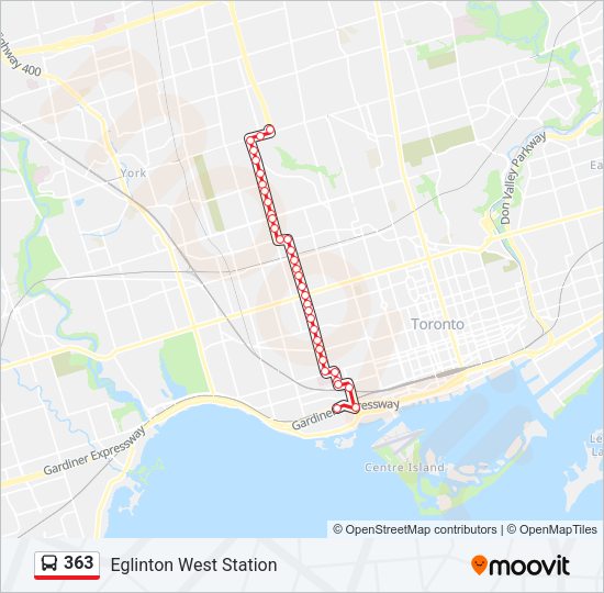 363 Bus Line Map