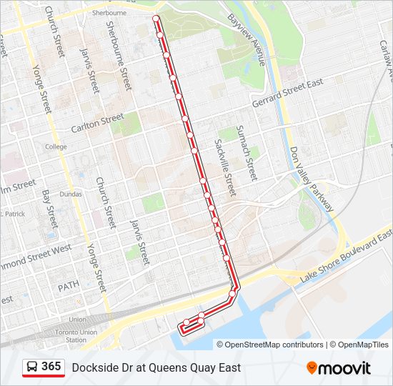 365 bus Line Map