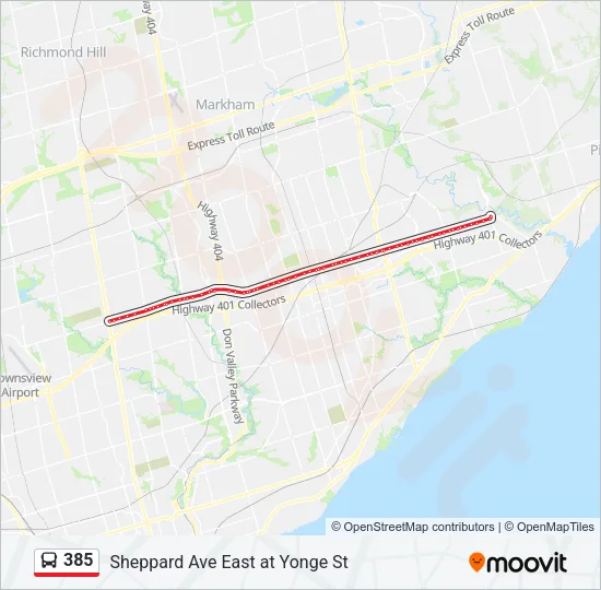 385 Bus Line Map