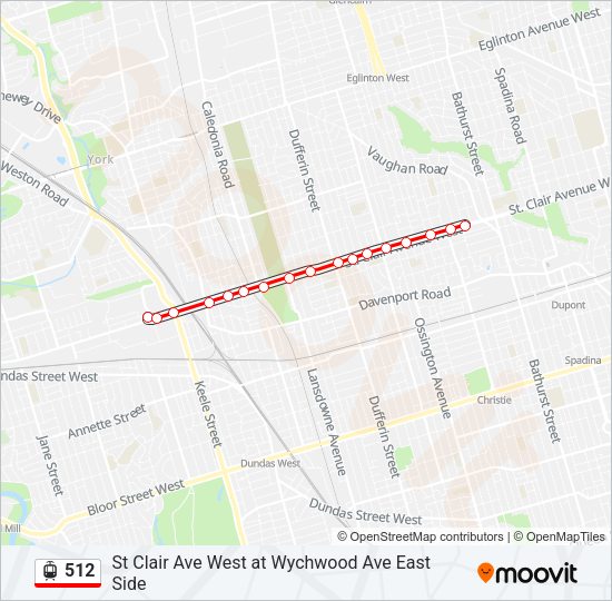 512 Streetcar Line Map