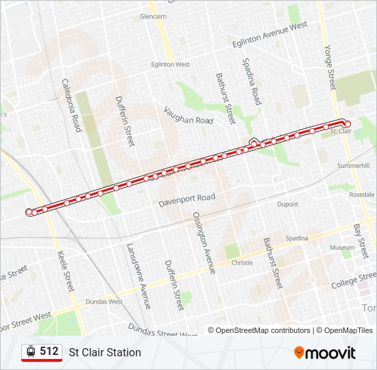 512 Streetcar Line Map