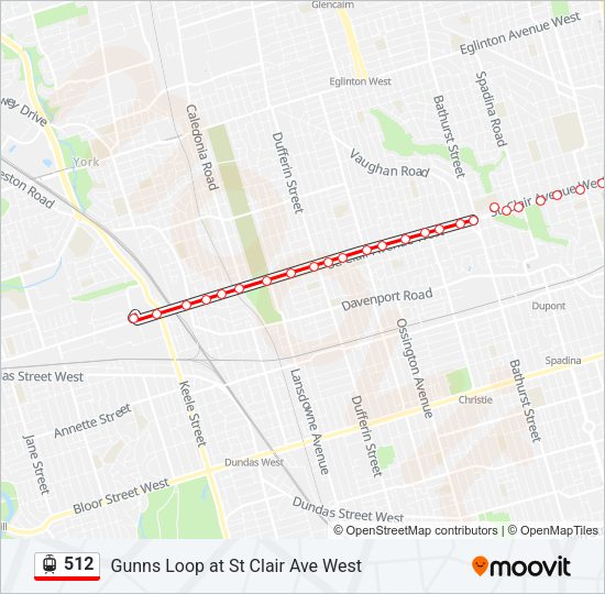 512 Streetcar Line Map