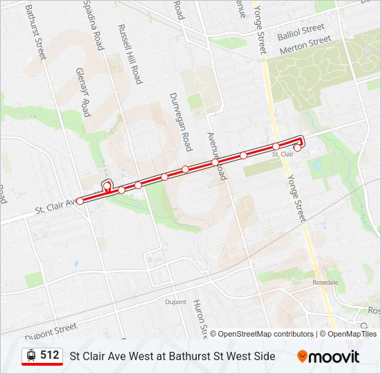 512 Streetcar Line Map