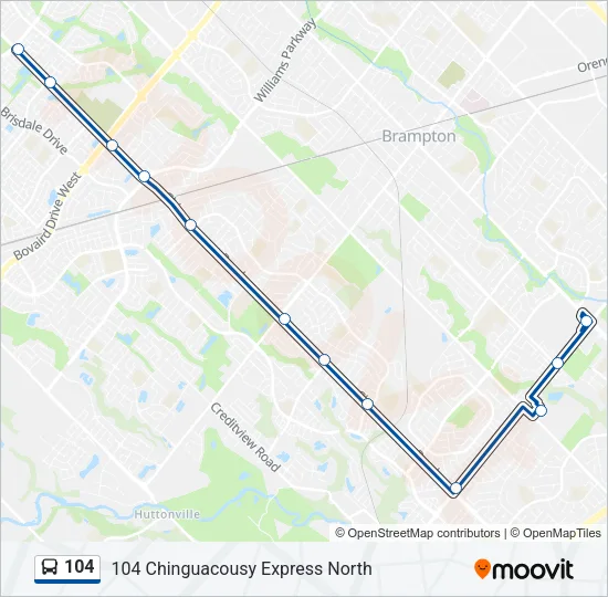104 Bus Line Map