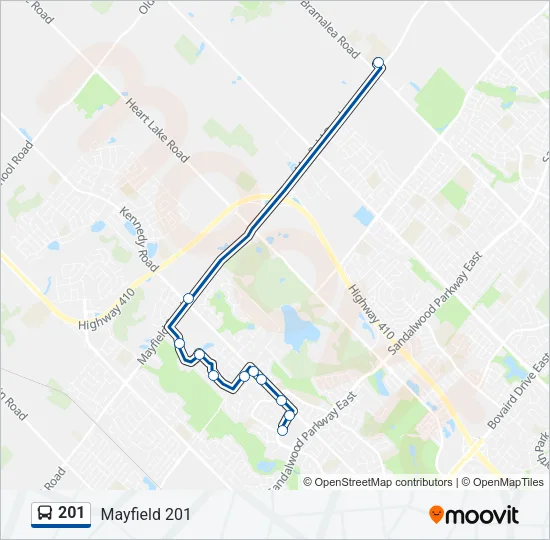 201 Bus Line Map