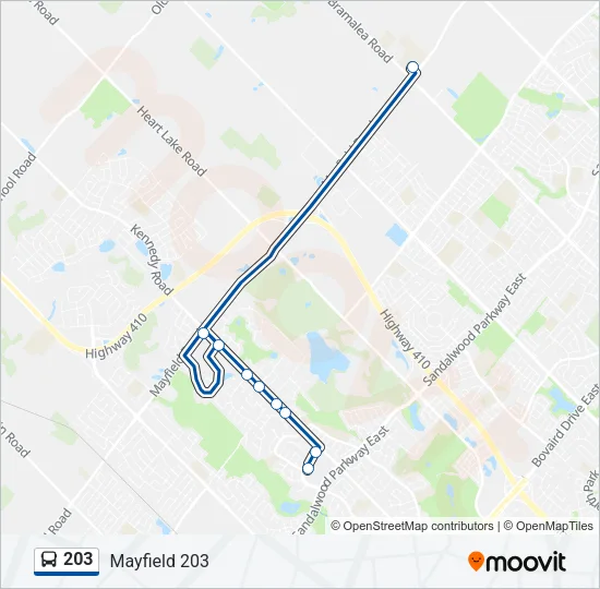 203 Bus Line Map
