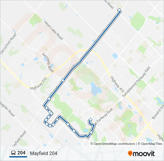 204 Bus Line Map