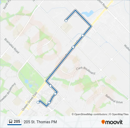 205 Bus Line Map