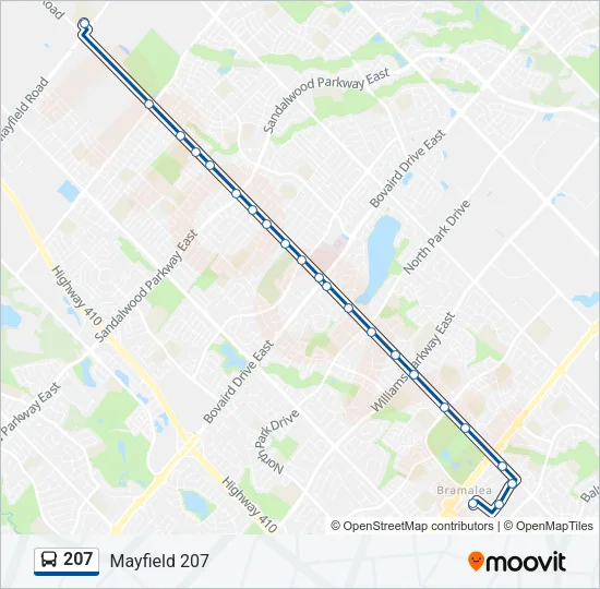 207 Bus Line Map