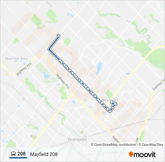 208 Bus Line Map
