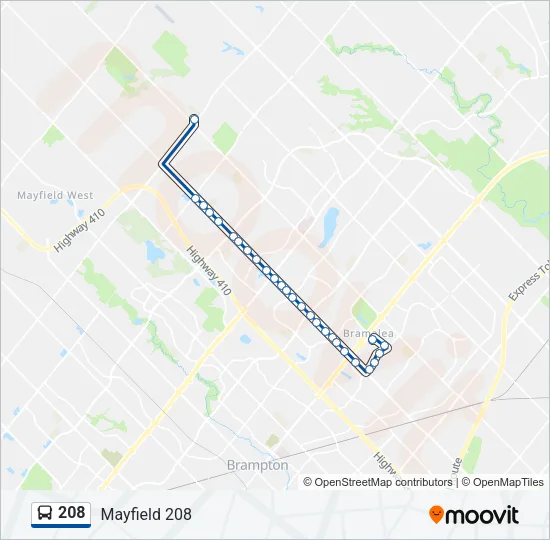 208 Bus Line Map