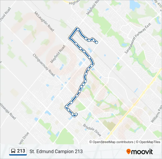 213 Bus Line Map