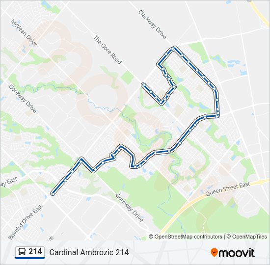 214 Bus Line Map