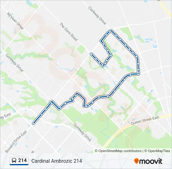 214 Bus Line Map