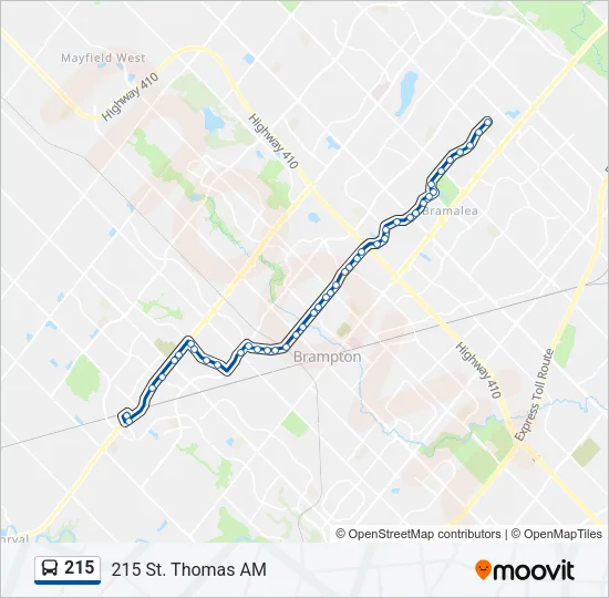 215 Bus Line Map