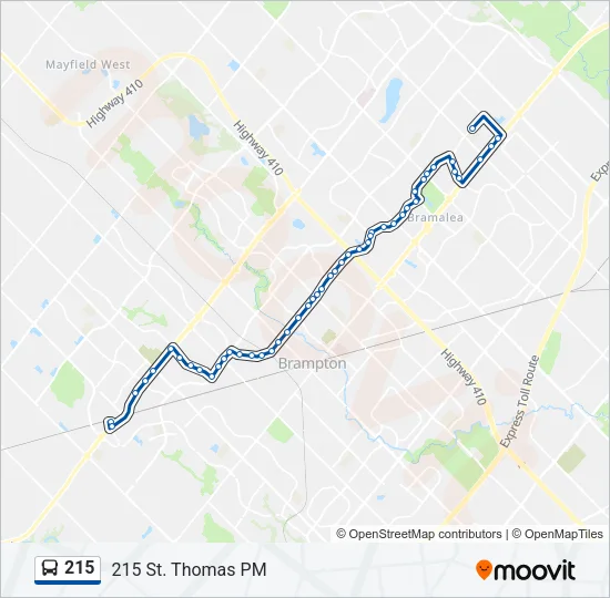 215 Bus Line Map