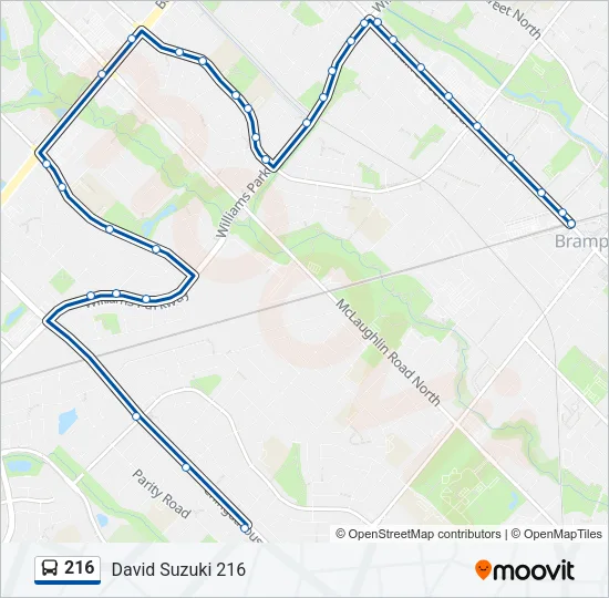 216 Bus Line Map