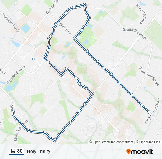 80 Bus Line Map