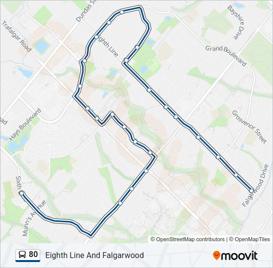 80 Bus Line Map