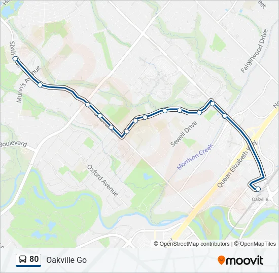 80 Bus Line Map