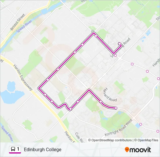 1 Bus Line Map