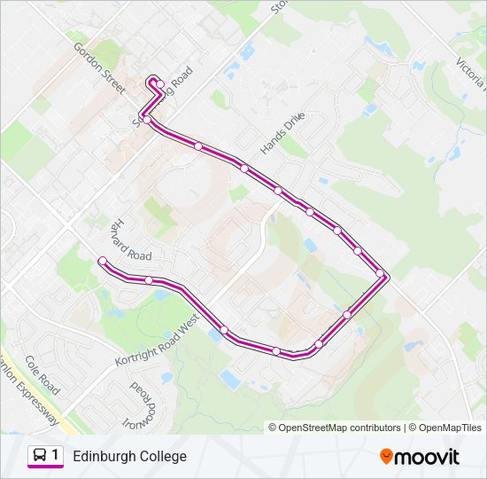 1 Bus Line Map