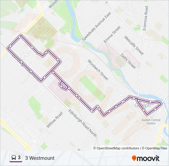 3 Bus Line Map