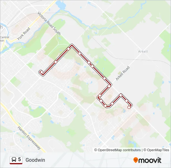 5 Bus Line Map
