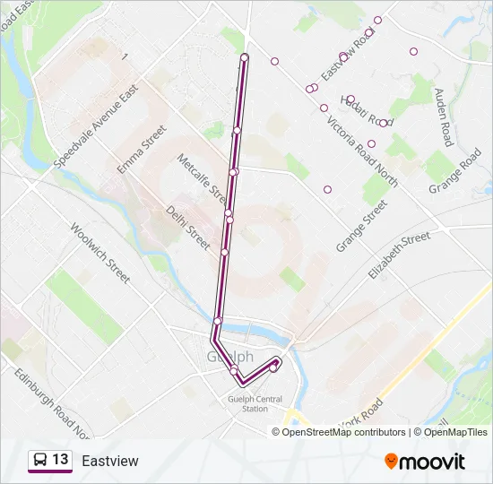 13 Bus Line Map
