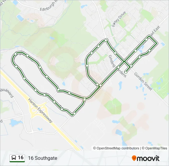 16 Bus Line Map