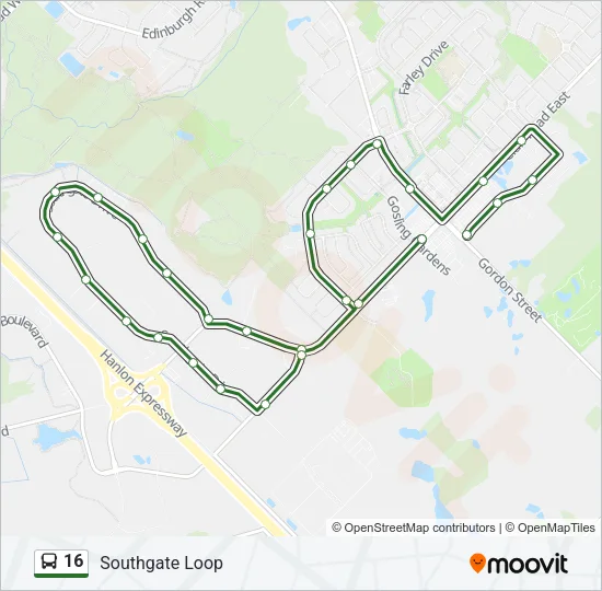 16 Bus Line Map