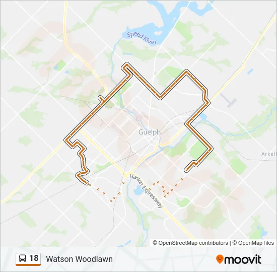 18 Bus Line Map