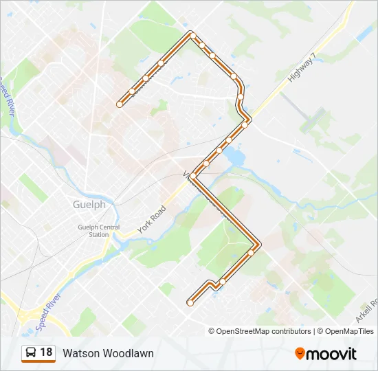 18 Bus Line Map