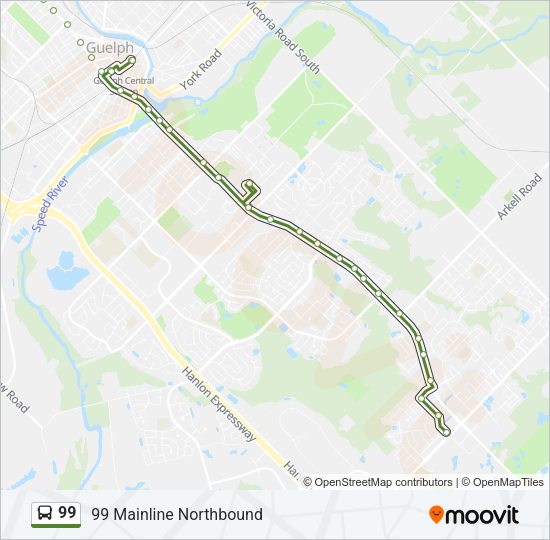 99 Bus Line Map