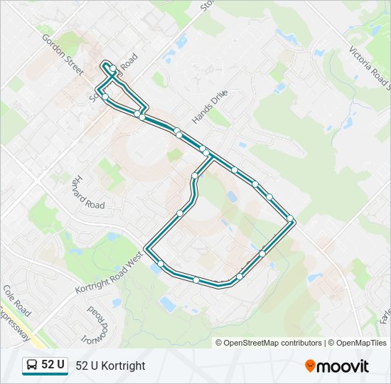 52 U Bus Line Map