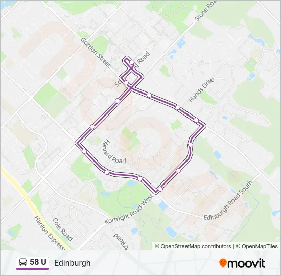 58 U Bus Line Map