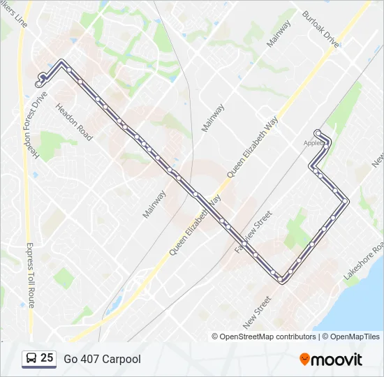 25 Bus Line Map