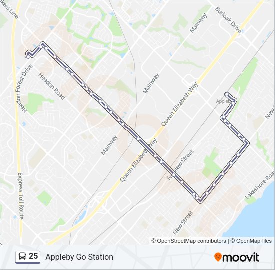 25 Bus Line Map