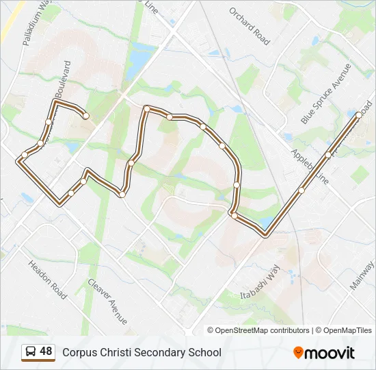 48 Bus Line Map