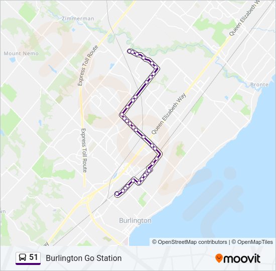 51 bus Line Map