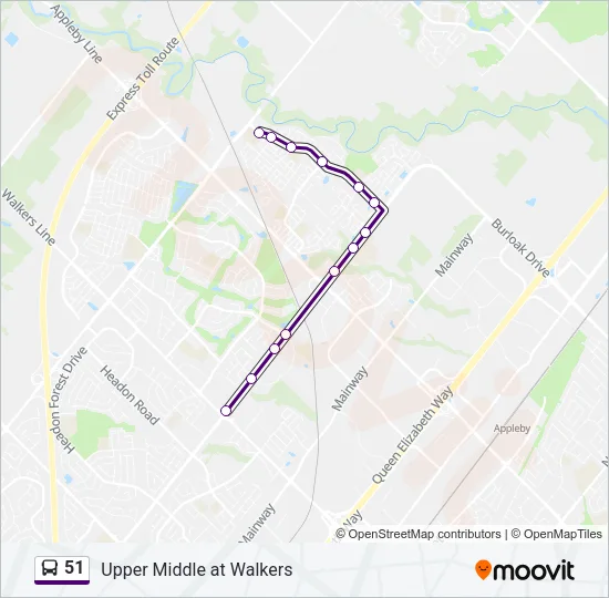 51 Bus Line Map