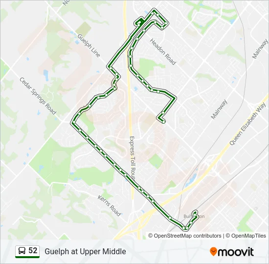 52 Bus Line Map