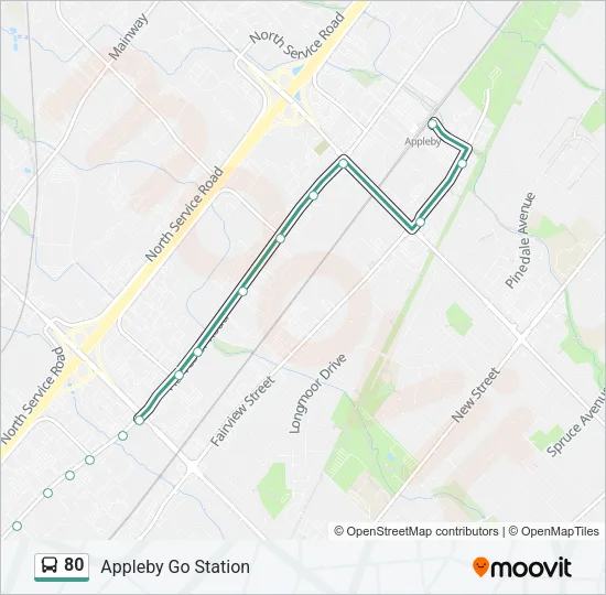 80 Bus Line Map