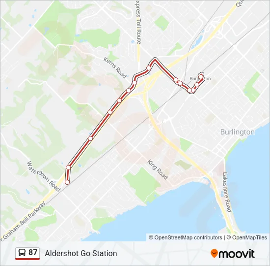 87 Bus Line Map